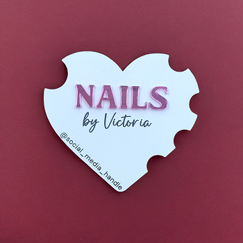 White Heart Shaped Nailfie Disc